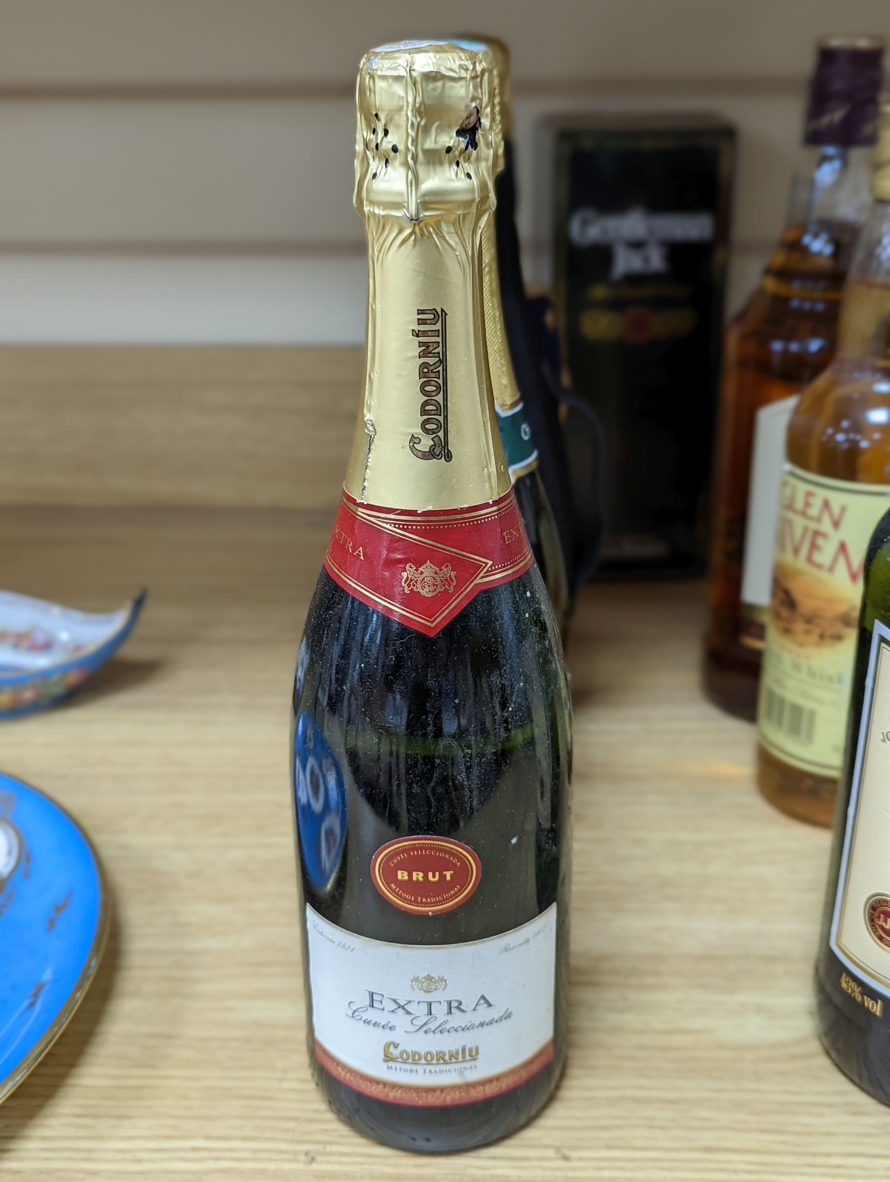 A collection of various whiskies and champagnes (12 bottles)